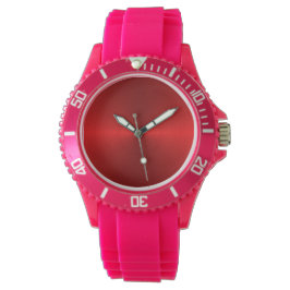 Red MeCircular Metallic Gradient Design Roze Horlo Horloge