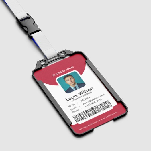 Red |  medewerker ID Bedrijfsbeveiliging Badge