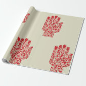 Red Medical Hand Symbol Healthcare Cadeaupapier (Uitgerold)