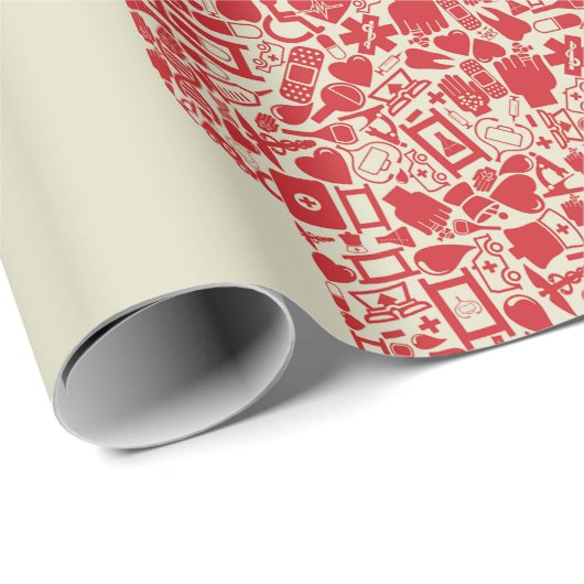 Red Medical Hand Symbol Healthcare Cadeaupapier (Rol Hoek)