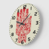 Red Medical Hand Symbol Healthcare Grote Klok (Hoek)
