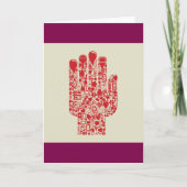 Red Medical Hand Symbol Healthcare Kaart (Voorkant)