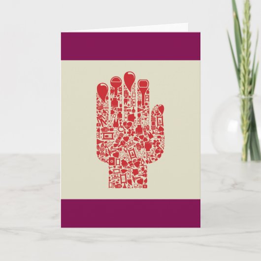 Red Medical Hand Symbol Healthcare Kaart (Voorkant)