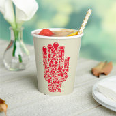 Red Medical Hand Symbol Healthcare Papieren Bekers