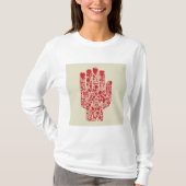 Red Medical Hand Symbol Healthcare T-shirt (Voorkant)