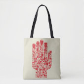 Red Medical Hand Symbol Healthcare Tote Bag (Voorkant)