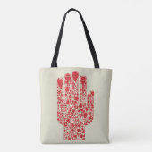 Red Medical Hand Symbol Healthcare Tote Bag (Achterkant)