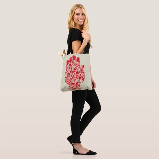 Red Medical Hand Symbol Healthcare Tote Bag