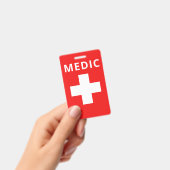 Red Medical Print Custom Name Costume Employee Badge (Handheld)