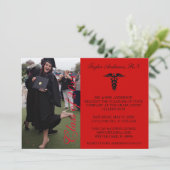 Red Medical RN School Afstuderen Aankondiging (Staand voorkant)