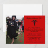Red Medical RN School Afstuderen Aankondiging (Voorkant / Achterkant)