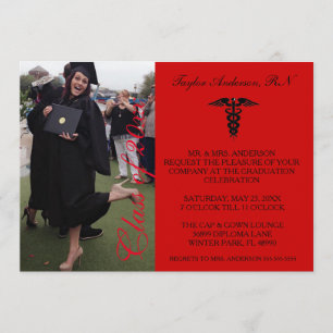 Red Medical RN School Afstuderen Aankondiging