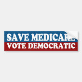 Red Medicare, stem democratische Bumpersticker (Voorkant)