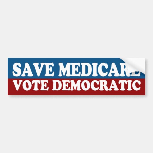 Red Medicare, stem democratische Bumpersticker (Voorkant)