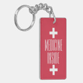 Red Medicine Medical Symbool Kinder Gepersonalisee Sleutelhanger (Voorkant Links)