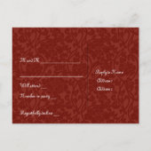 Red Medieval Brocade RSVP Uitnodiging Briefkaart (Achterkant)