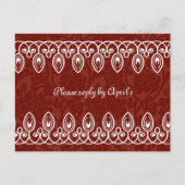Red Medieval Brocade RSVP Uitnodiging Briefkaart (Voorkant)