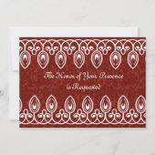 Red Medieval Brocade Wedding Invitation Kaart (Voorkant)