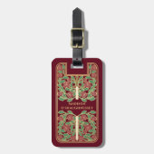 Red Medieval Fantasy zwaardnaam Bagagelabel (Voorkant verticaal)
