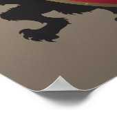 Red Medieval Lion Heraldry Poster (Hoek)