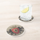 Red Medieval Lion Heraldry Sandstone Onderzetter (Zijkant)