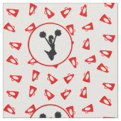 Red Megaphones Cheerleader Design Stof (Close Up)