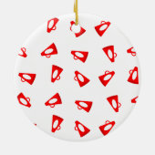 Red Megaphones en Cheerleader Persoonlijk Keramisch Ornament (Achterkant)