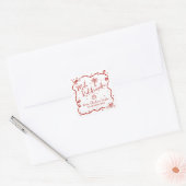Red Mele Kalikimaka Hand Drawn Doodles Christmas Vierkante Sticker (Envelop)