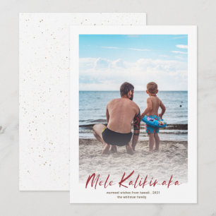 Red Mele Kalikimaka - Minimale kerstfoto Feestdagenkaart