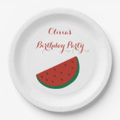 Red Melon Watermelon Zomer verjaardagsfeestje Papieren Bordje (Voorkant)