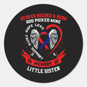 Red Memorial geeft Little Sister Heart Disease weg Ronde Sticker