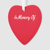 Red Memory Heart keepomwille. Ornament (voorkant)