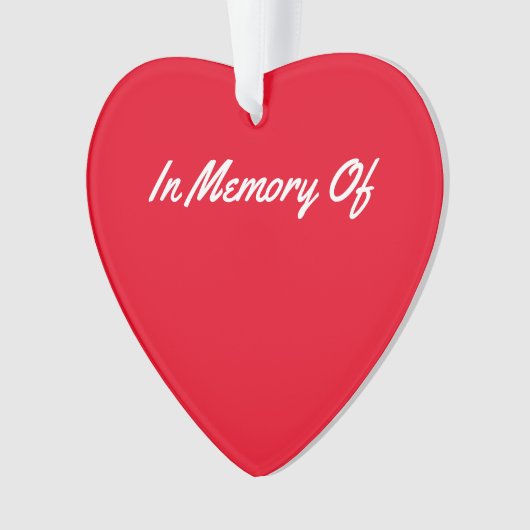 Red Memory Heart keepomwille. Ornament (voorkant)