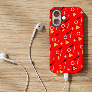 Red Memphis Monogram Hoesje-Mate iPhone Case