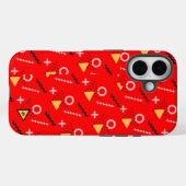 Red Memphis Monogram Hoesje-Mate iPhone Case (Achterkant (horizontaal))