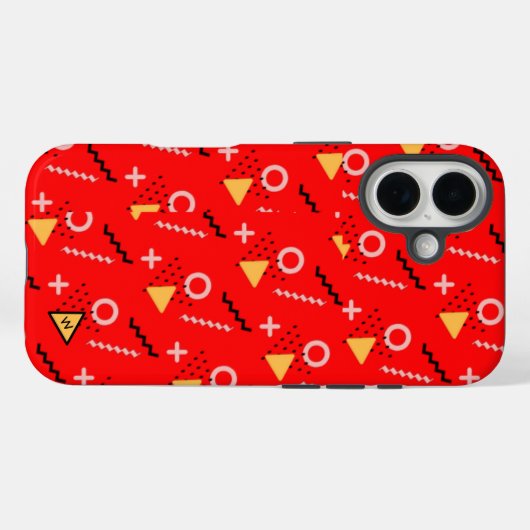 Red Memphis Monogram Hoesje-Mate iPhone Case (Achterkant (horizontaal))