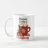 Red Meowy Christmas Cat Holiday Coffee Mug  Koffiemok (Links)
