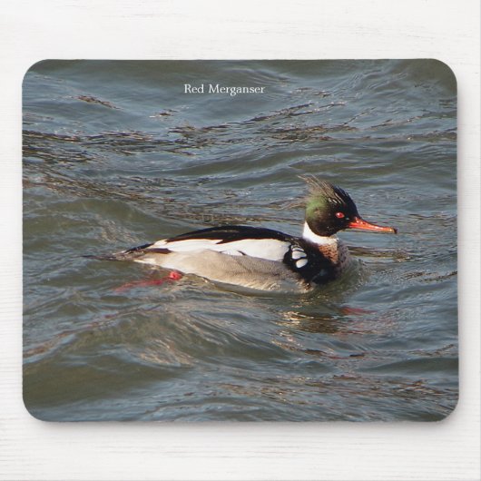 Red Merganser Mousepad Muismat (Voorkant)