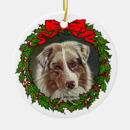 Red Merle Aussie Dog Art van Glenda S. Harlan Keramisch Ornament