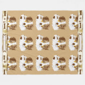 Red Merle Aussie met Tan Leaves cust. fleece deken (Voorkant (Horizontaal))