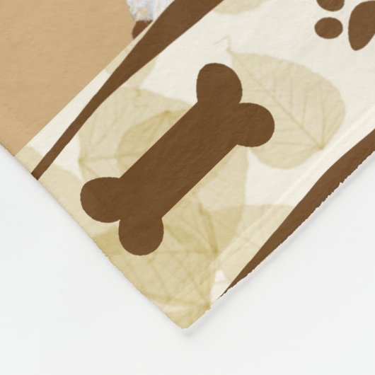 Red Merle Aussie met Tan Leaves cust. fleece deken (Hoek)