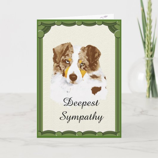 Red Merle Aussie Sympathie aangepast wenskaart Kaart (Voorkant)
