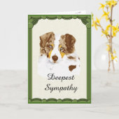 Red Merle Aussie Sympathie aangepast wenskaart Kaart (Gele Bloem)