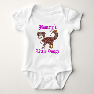 Red Merle Australian Shepherd met roze tekst Romper