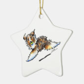 Red Merle Australian Shepherd speelt Keramisch Ornament (Links)