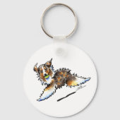 Red Merle Australian Shepherd speelt Sleutelhanger (Voorkant)