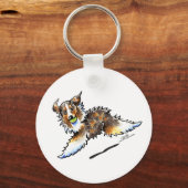 Red Merle Australian Shepherd speelt Sleutelhanger (Voorkant)
