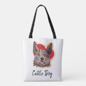 Red Merle Cattle Dog Heart Tote Bag (Achterkant)