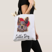 Red Merle Cattle Dog Heart Tote Bag (Dichtbij)