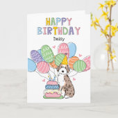 Red Merle Tan Aussiedoodle Hond Gelukkige Verjaard Kaart (Gele Bloem)